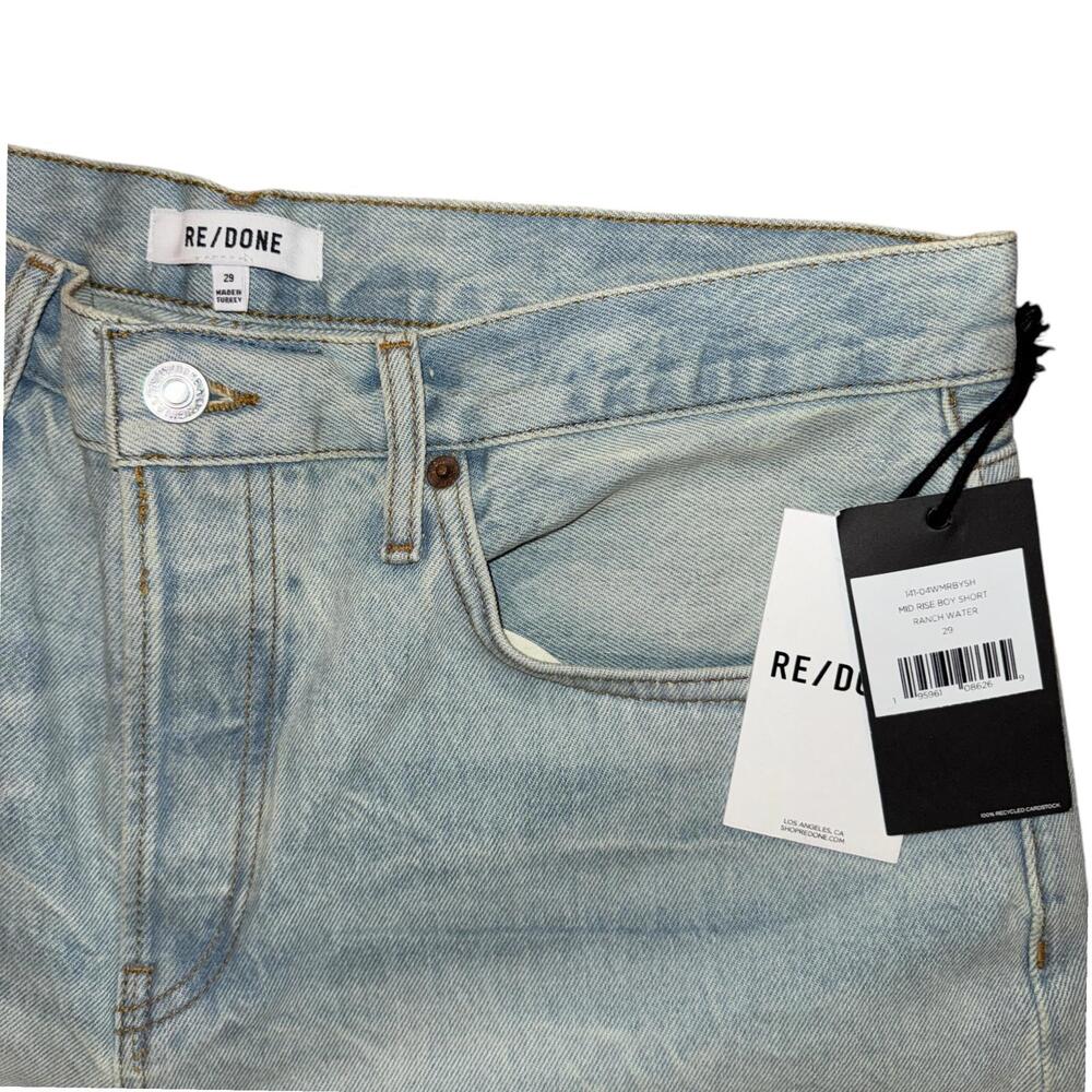 NWT Re/Done Mid-Rise Boy Denim Short Size 29 in Ranch Water Wash - Picture 4 of 6